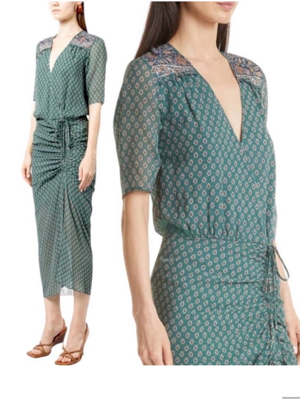 VERONICA BEARD 100% SILK MARIPOSA SEAGLASS MULTI-COLOR DRESS SIZE 20